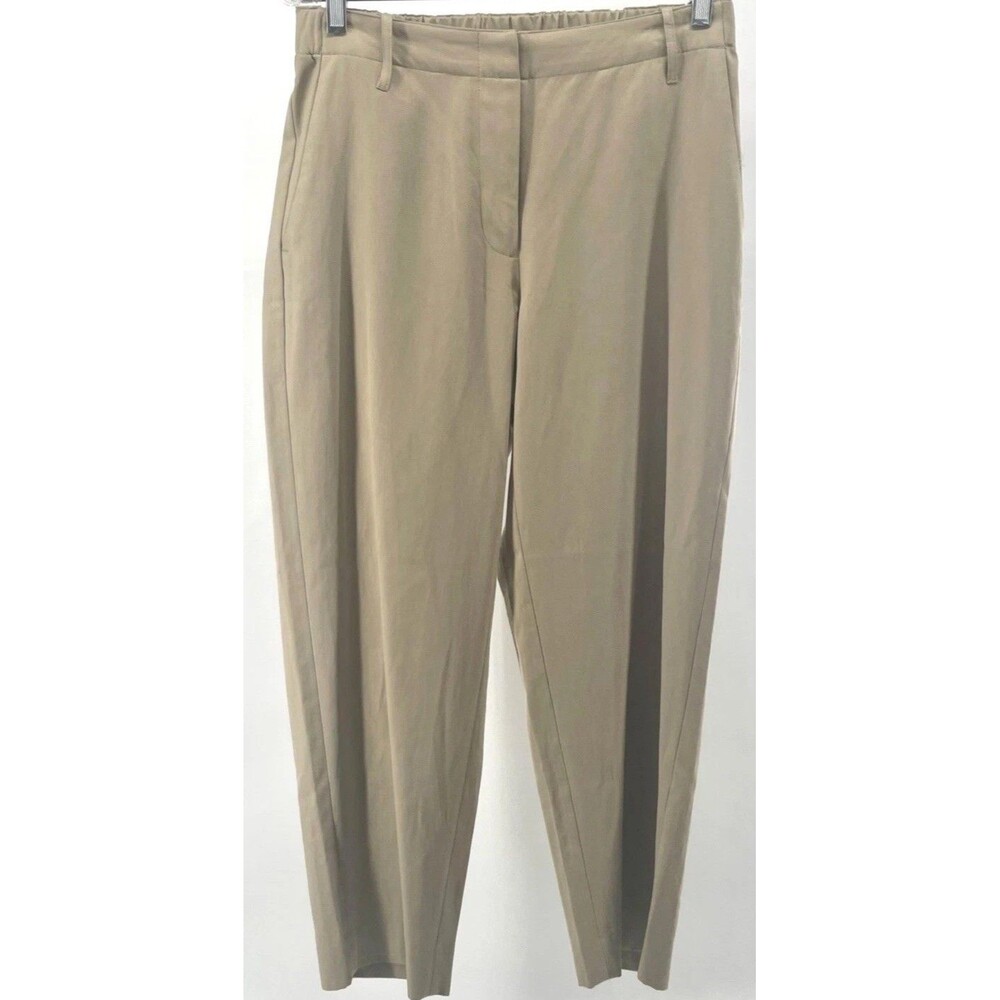Banana Republic Eva Women’s Tapered Pants Small Beige Zip Front Ankle Career